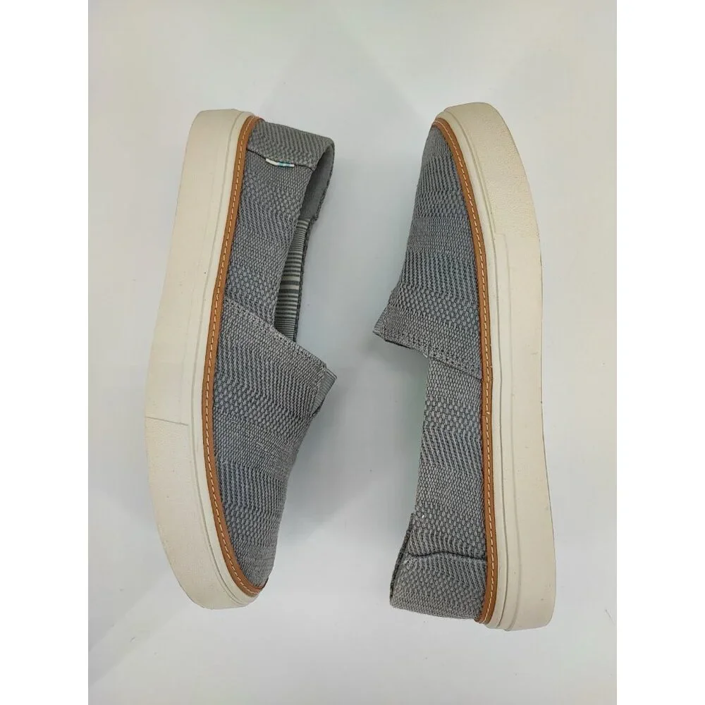 Toms Women's Parker Slip On Gray Canvas Casual Sneakers Size 8.5 US - Picture 6 of 9